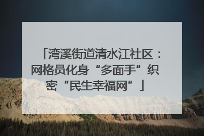 湾溪街道清水江社区：网格员化身“多面手”织密“民生幸福网”
