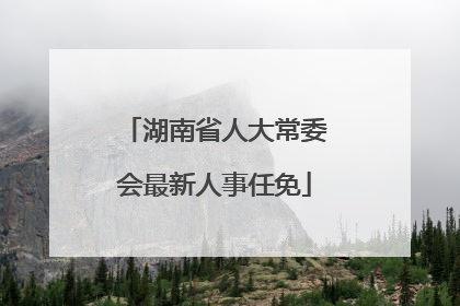 湖南省人大常委会最新人事任免