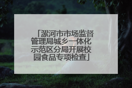 漯河市市场监督管理局城乡一体化示范区分局开展校园食品专项检查
