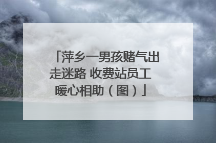 萍乡一男孩赌气出走迷路 收费站员工暖心相助（图）
