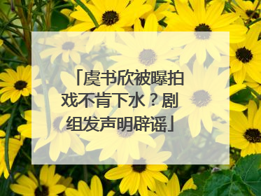 虞书欣被曝拍戏不肯下水？剧组发声明辟谣
