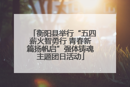 衡阳县举行“五四薪火智勇行 青春新篇扬帆启”强体铸魂主题团日活动