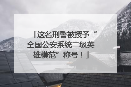 这名刑警被授予“全国公安系统二级英雄模范”称号！