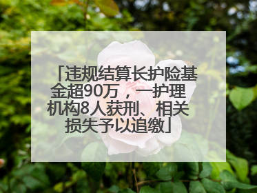 违规结算长护险基金超90万，一护理机构8人获刑、相关损失予以追缴