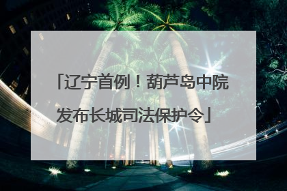 辽宁首例！葫芦岛中院发布长城司法保护令