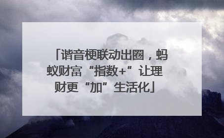 谐音梗联动出圈，蚂蚁财富“指数+”让理财更“加”生活化