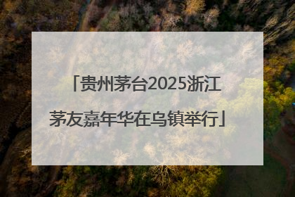 贵州茅台2025浙江茅友嘉年华在乌镇举行