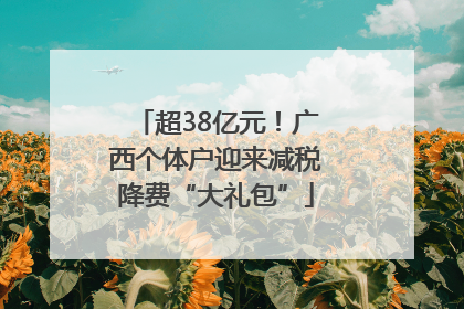 超38亿元！广西个体户迎来减税降费“大礼包”