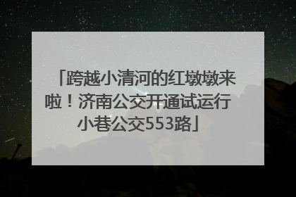 跨越小清河的红墩墩来啦！济南公交开通试运行小巷公交553路