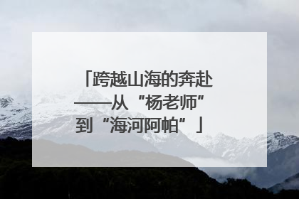 跨越山海的奔赴——从“杨老师”到“海河阿帕”