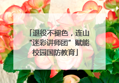 退役不褪色，连山“迷彩讲师团”赋能校园国防教育