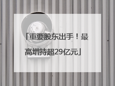 重要股东出手！最高增持超29亿元