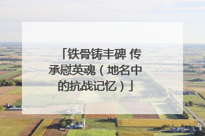 铁骨铸丰碑 传承慰英魂（地名中的抗战记忆）