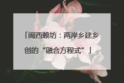 闽西赖坊：两岸乡建乡创的“融合方程式”