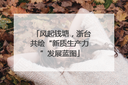 风起钱塘，浙台共绘“新质生产力”发展蓝图