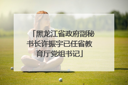 黑龙江省政府副秘书长许振宇已任省教育厅党组书记
