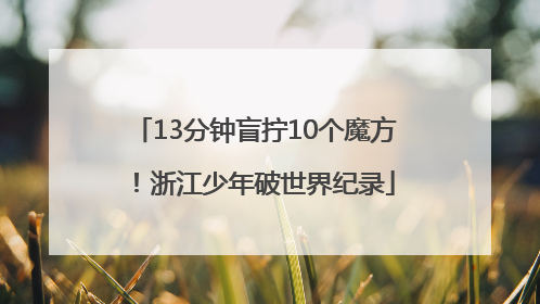 13分钟盲拧10个魔方！浙江少年破世界纪录