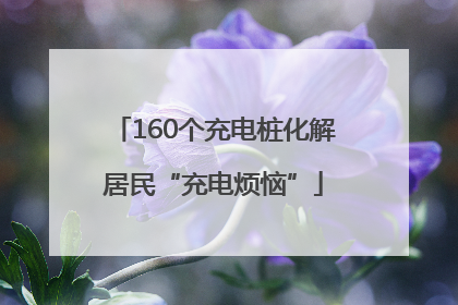 160个充电桩化解居民“充电烦恼”