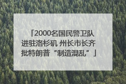2000名国民警卫队进驻洛杉矶 州长市长齐批特朗普“制造混乱”