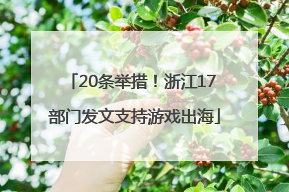 20条举措！浙江17部门发文支持游戏出海