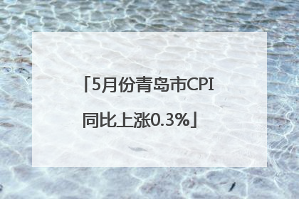 5月份青岛市CPI同比上涨0.3%