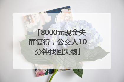 8000元现金失而复得，公交人10分钟找回失物
